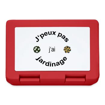 J peux pas j'ai jardinage - Humour - Boîte à goûter - rouge - Devant