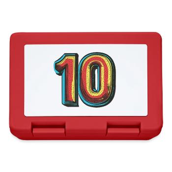 Bande dessinée à 10 chiffres - Boîte à goûter - rouge - Devant