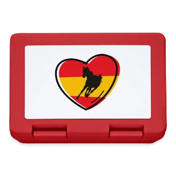 Ein Herz für Pferde Reiter Reiterin Spanien - Brotdose - Rot - Vorne