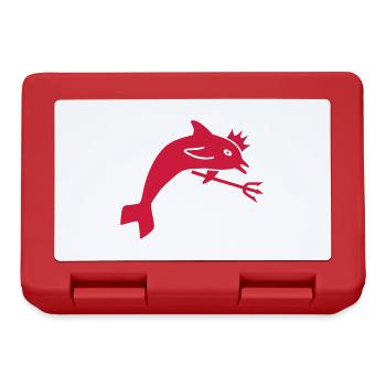 ★ couleurs de conception modifiables ★ dauphin, couronne, trident - Boîte à goûter - rouge - Devant