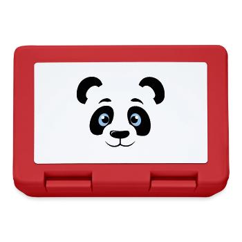 Cute panda head face panda bear panda face - Lunchbox - red - Front