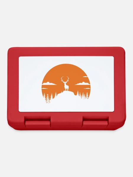 un cerf avec de magnifiques dans la forêt - Boîte à goûter - rouge