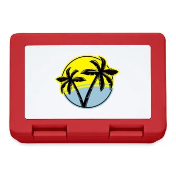 palme silhouette kreis strand - Brotdose - Rot - Vorne