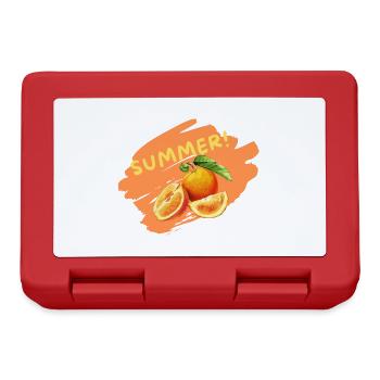 Hallo Sommer Frucht Orange Urlaub Vibes - Brotdose - Rot - Vorne