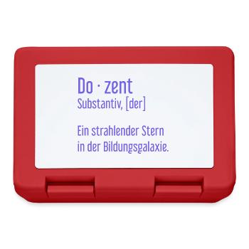 Dozent Dozenten Schule Pädagoge Unterricht - Brotdose - Rot - Vorne