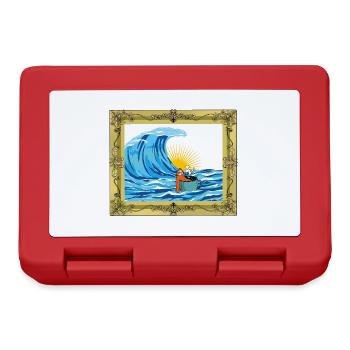Sloth Seafaring Coffee Cup Adventure Travel Sea - Lunchbox - red - Front