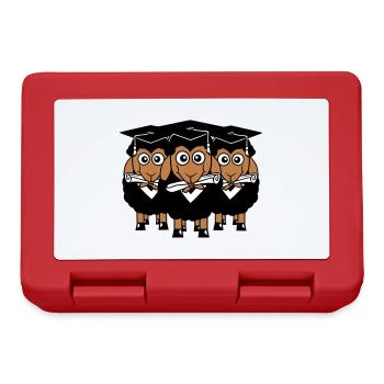 3 Schafe Zeugnis College Abi Drei Schüler Team - Brotdose - Rot - Vorne