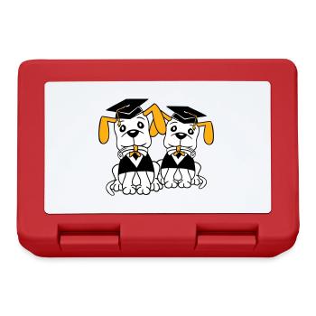 Dogs School Graduation Certificate Gymnasium College Abi - Lunchbox - red - Front