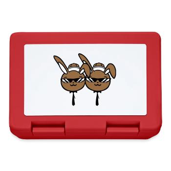 2 Sonnenbrille Hasen Freunde Team Crew Paar Zwei - Brotdose - Rot - Vorne