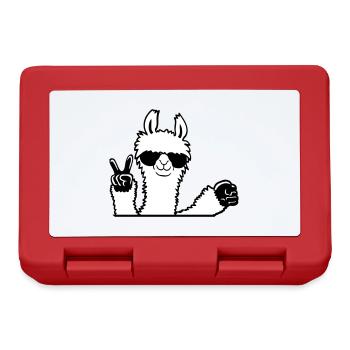 Lama Sonnenbrille Peace Fist Pump Team Begrüßung - Brotdose - Rot - Vorne