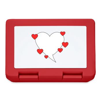 Speech bubble with hearts - Lunchbox - red - Front