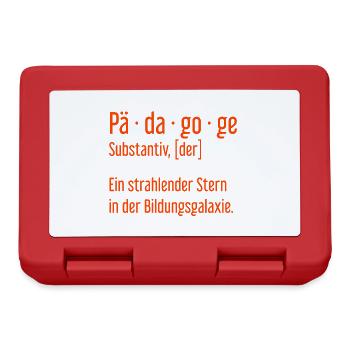 Pädagoge Pädagogen Schule Lehrer Unterricht - Brotdose - Rot - Vorne