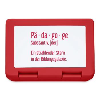 Pädagoge Pädagogen Schule Lehrer Unterricht - Brotdose - Rot - Vorne