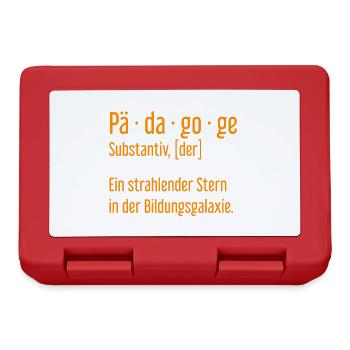 Pädagoge Pädagogen Schule Lehrer Unterricht - Brotdose - Rot - Vorne