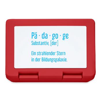 Pädagoge Pädagogen Schule Lehrer Unterricht - Brotdose - Rot - Vorne