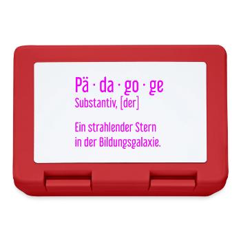 Pädagoge Pädagogen Schule Lehrer Unterricht - Brotdose - Rot - Vorne