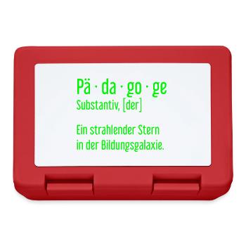 Pädagoge Pädagogen Schule Lehrer Unterricht - Brotdose - Rot - Vorne