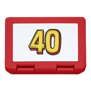 40 Zahl Comic - Brotdose - Rot - Vorne