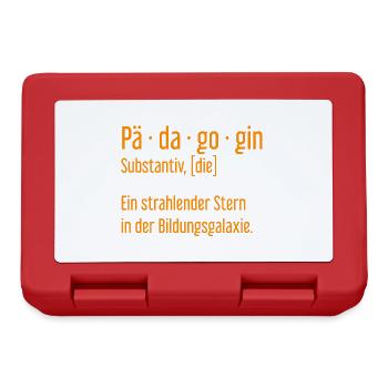 Pädagogin Pädagoginnen Schule Lehrerin Unterricht - Brotdose - Rot - Vorne