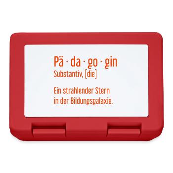 Pädagogin Pädagoginnen Schule Lehrerin Unterricht - Brotdose - Rot - Vorne