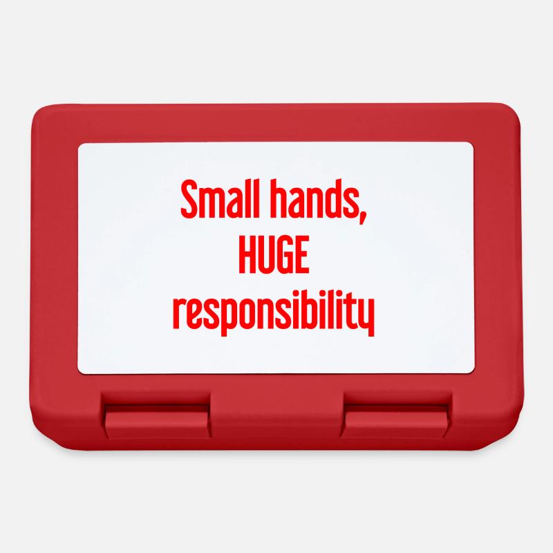 Small Hands, Huge Responsibility Parent Saying - Lunchbox - red