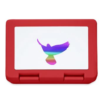 pigeons, sourds, oiseaux, arcs-en-ciel, colorés, graffitis, - Boîte à goûter - rouge - Devant