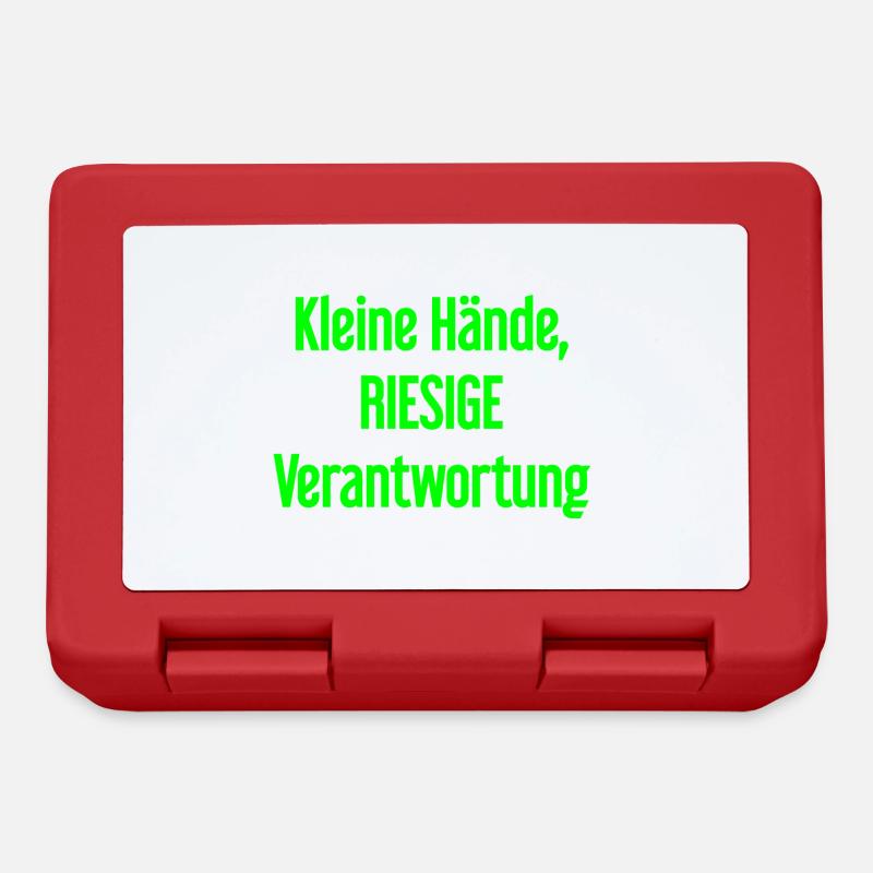 Small Hands, Huge Responsibility Parent Saying - Lunchbox - red
