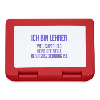 Lehrer - Mein offizieller Superhelden-Beruf! - Brotdose - Rot - Vorne