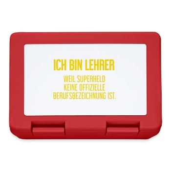 Lehrer - Mein offizieller Superhelden-Beruf! - Brotdose - Rot - Vorne