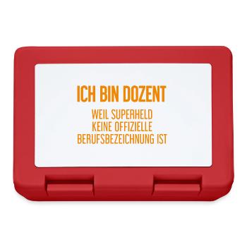 Dozent - Mein offizieller Superhelden-Beruf! - Brotdose - Rot - Vorne