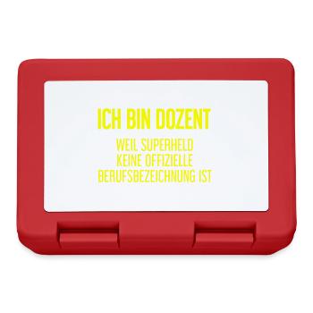 Dozent - Mein offizieller Superhelden-Beruf! - Brotdose - Rot - Vorne