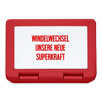 Windelwechsel – unsere neue Superkraft - Brotdose - Rot - Vorne