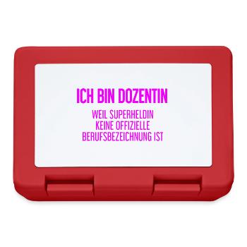 Dozentin - Mein offizieller Superhelden-Beruf! - Brotdose - Rot - Vorne