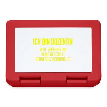 Dozentin - Mein offizieller Superhelden-Beruf! - Brotdose - Rot - Vorne