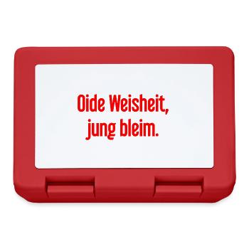 Oide Weisheit, jung bleim – Bavarian saying - Lunchbox - red - Front