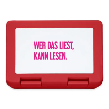 Wer das liest, kann lesen. - Brotdose - Rot - Vorne