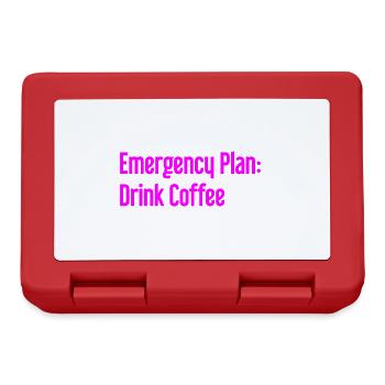 Kaffee-Notfallplan - Brotdose - Rot - Vorne