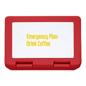 Kaffee-Notfallplan - Brotdose - Rot - Vorne
