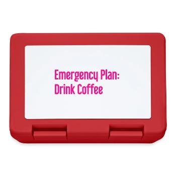 Kaffee-Notfallplan - Brotdose - Rot - Vorne