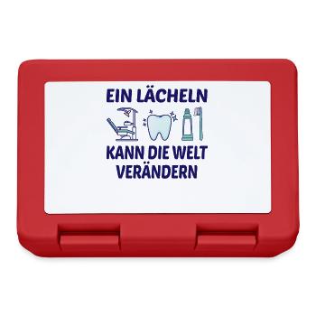 Ein Lächeln Kann Die Welt Verändern Zahnarzt Zähne - Brotdose - Rot - Vorne