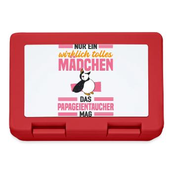 Tolles Mädchen Mag Papageientaucher Flugtiere - Brotdose - Rot - Vorne