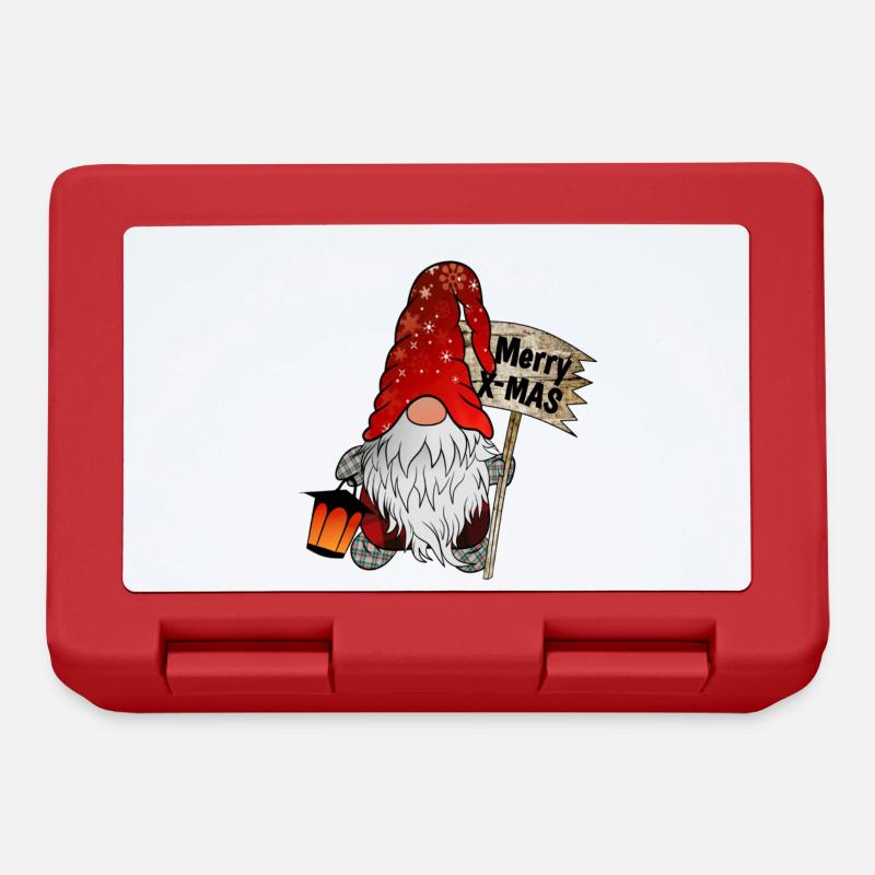 Christmas Gnome mit Schneeflocken X Mas Wichtel - Brotdose - Rot