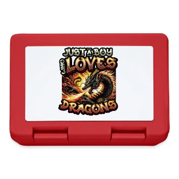 Just A Boy Who Loves Dragons - Boys Dragons - Lunchbox - red - Front