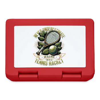Old Man, Tennis Player, Pensioner, Tennis - Lunchbox - red - Front
