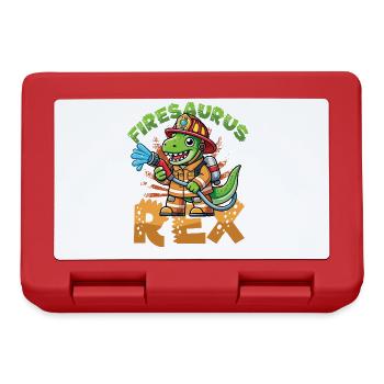 Firesaurus Rex Feuerwehr Dinosaurier Abenteuer - Brotdose - Rot - Vorne