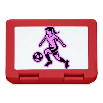 Fussballerin Fussball Frau - Brotdose - Rot - Vorne