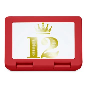 12 Zahl Krone Gold - Brotdose - Rot - Vorne