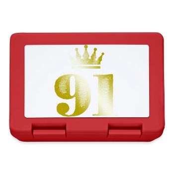 91 Numéro Couronne Or - Boîte à goûter - rouge - Devant