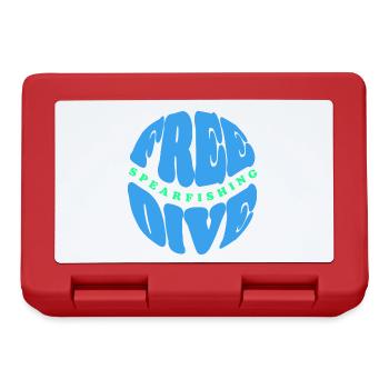 Freedive and Spearfishing Typography - Lunchbox - red - Front