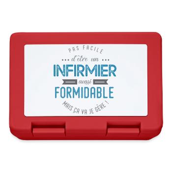 infirmier formidable - Boîte à goûter - rouge - Devant